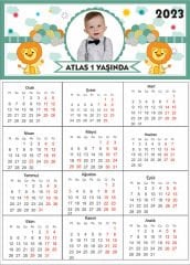 Aslan Temalı Kişiye Özel Takvim Magnet 4 Adet