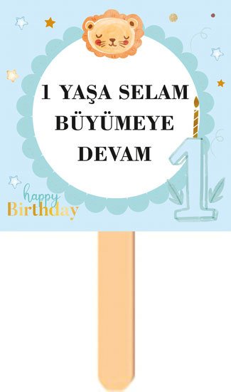 1 Yaş Erkek Temalı Parti Konuşma Balonu 1