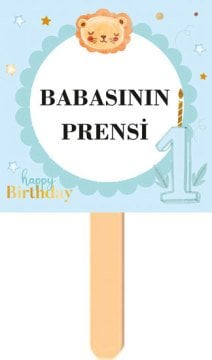 1 Yaş Erkek Temalı Parti Konuşma Balonu 3