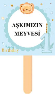 1 Yaş Erkek Temalı Parti Konuşma Balonu 7