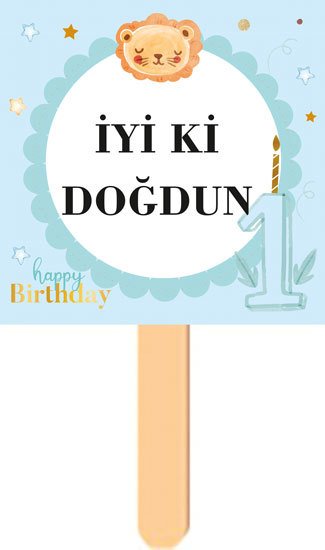 1 Yaş Erkek Temalı Parti Konuşma Balonu 10
