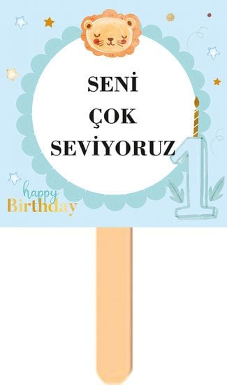 1 Yaş Erkek Temalı Parti Konuşma Balonu 11