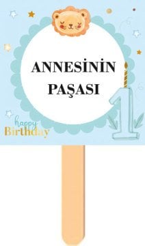 1 Yaş Erkek Temalı Parti Konuşma Balonu 13