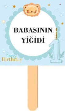 1 Yaş Erkek Temalı Parti Konuşma Balonu 14