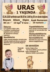 Ayıcık 2 Temalı Kişiye Özel Anı Magneti 1 Adet