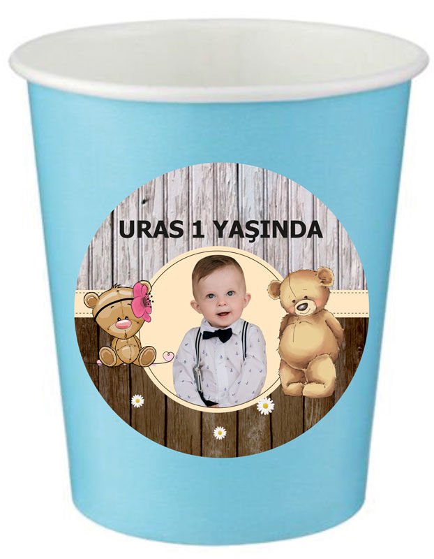 Ayıcık 2 Temalı Kişiye Özel Bardak 6 Adet