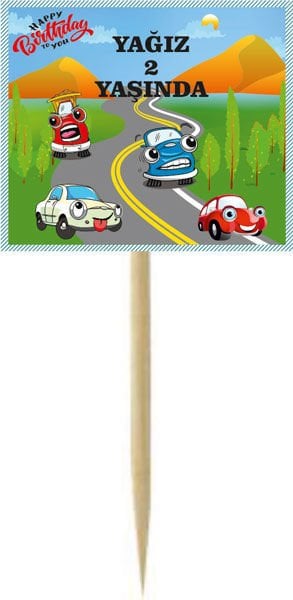 Vos Vos Temalı Kişiye Özel Küçük Kürdan 1  12 Adet