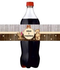 Ayıcık 2 Temalı Kişiye Özel Meşrubat Sargısı 3 Adet