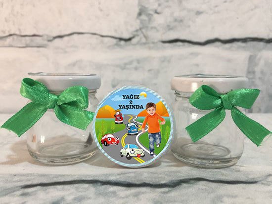 Vos Vos Temalı Kişiye Özel Şeker Kavanozu 6 Adet