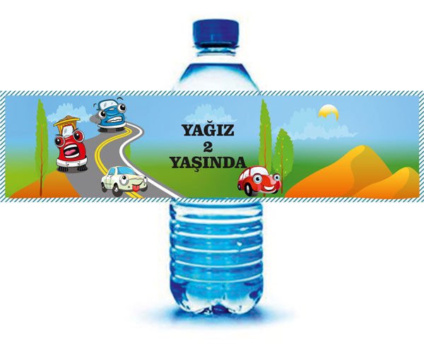 Vos Vos Temalı Kişiye Özel Su Şişesi Sargısı 6 Adet