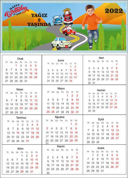 Vos Vos Temalı Kişiye Özel Takvim Magnet 4 Adet