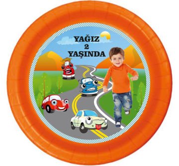 Vos Vos Temalı Kişiye Özel Tabak 3  6 Adet