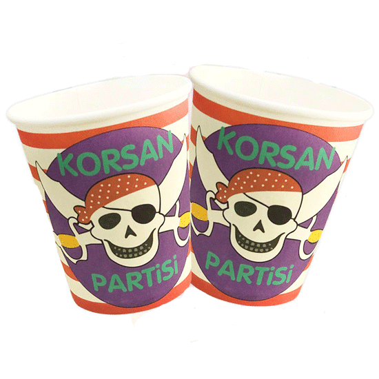 Korsan Temalı Bardak 8 Adet