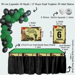 Asker Temalı Doğum Günü Seti 10 Kişilik