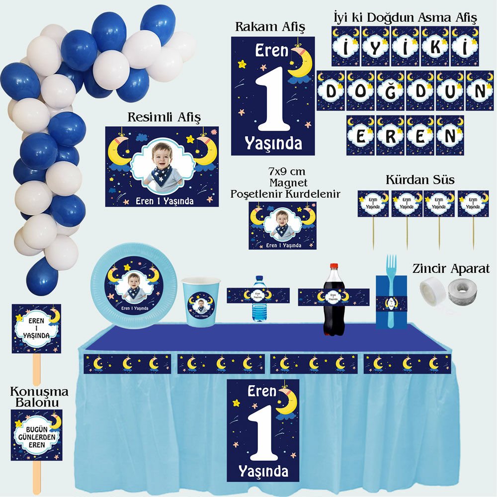 Aydede Temalı Doğum Günü Seti 10 Kişilik