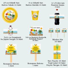 Beach Party Temalı Doğum Günü Seti 10 Kişilik