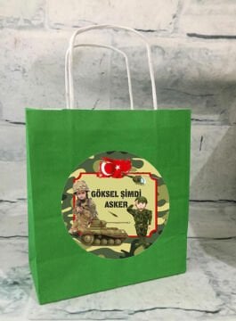 Asker Temalı Kişiye Özel Hediyelik Çanta 6 Adet