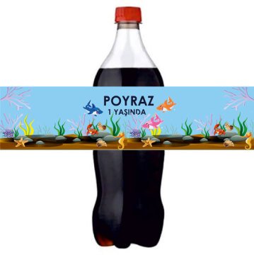 Sevimli Köpek Balığı Temalı Kişiye Özel Meşrubat Sargısı 3 Adet