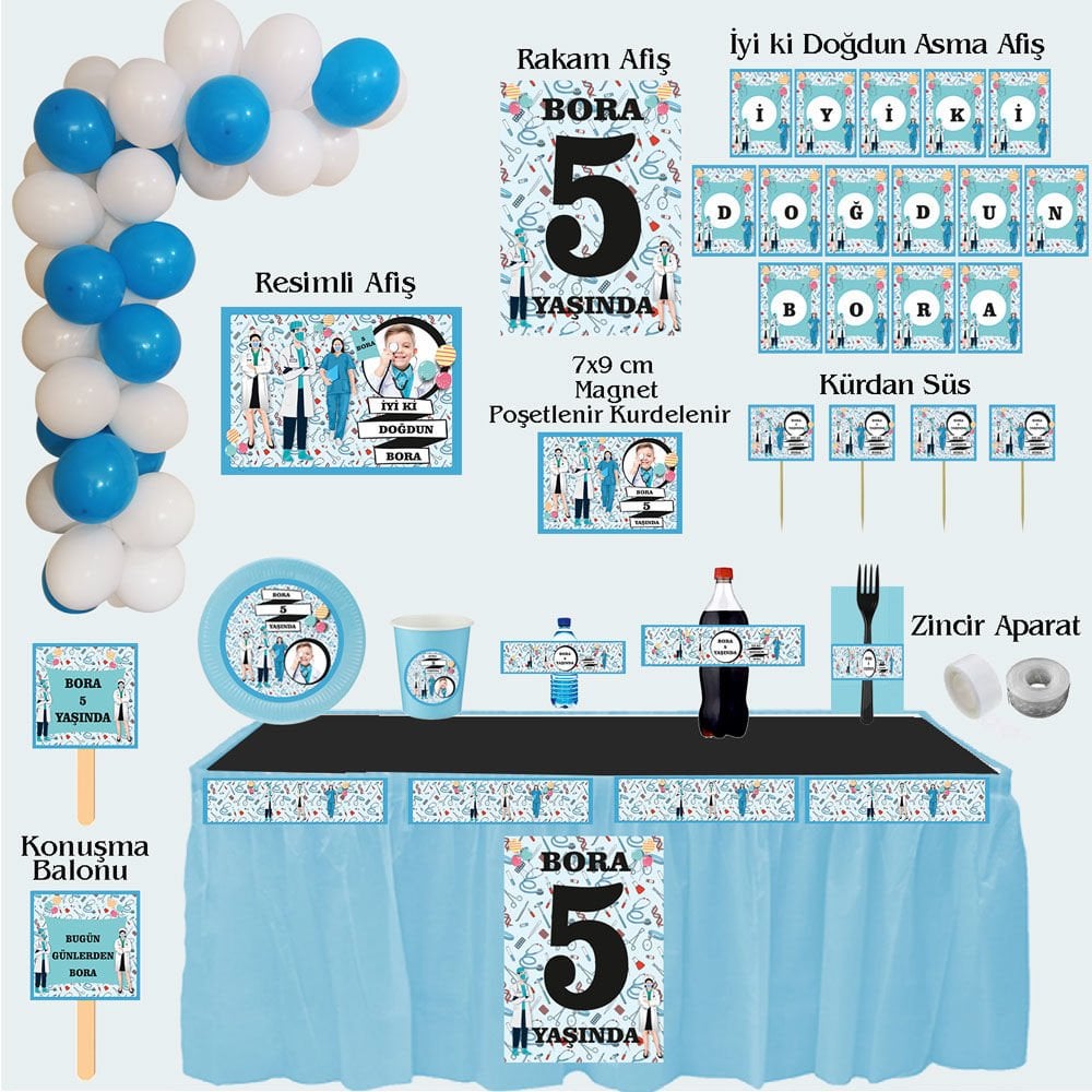 Doktor Temalı Doğum Günü Seti 10 Kişilik