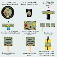 İnşaat Temalı Doğum Günü Seti 10 Kişilik