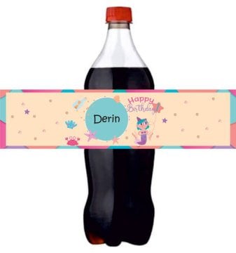 1 Yaş Kız Temalı Kişiye Özel Meşrubat Sargısı 3 Adet