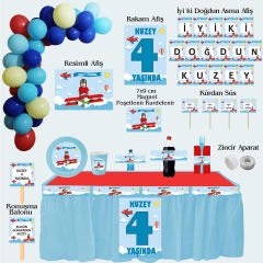 Pilot Temalı Doğum Günü Seti 10 Kişilik
