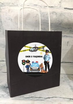 Polis Temalı Kişiye Özel Çanta 6 Adet