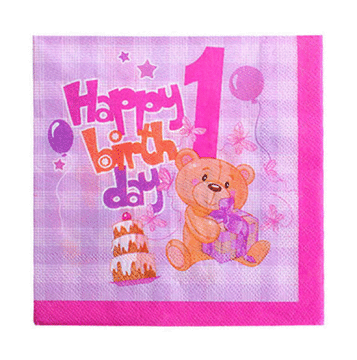 1 Yaş Kız  Ayıcık Temalı Peçete 20 Adet