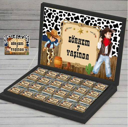 Kovboy Temalı Kişiye Özel Çikolata