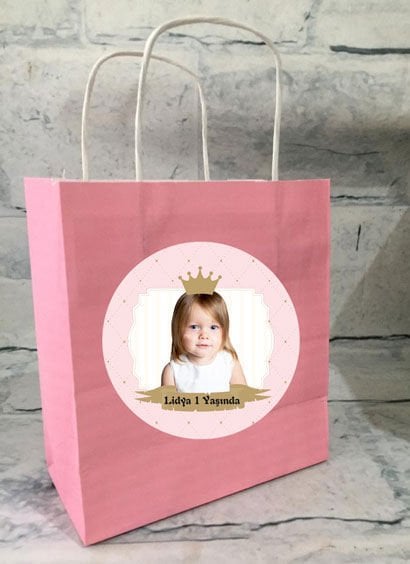 Prenses Temalı Kişiye Özel Hediyelik Çanta 6 Adet