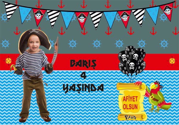 Korsan Temalı Kişiye Özel Amerikan Servisi 6 Adet