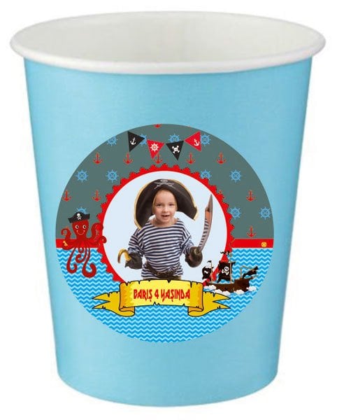 Korsan Temalı Kişiye Özel Bardak 6 Adet