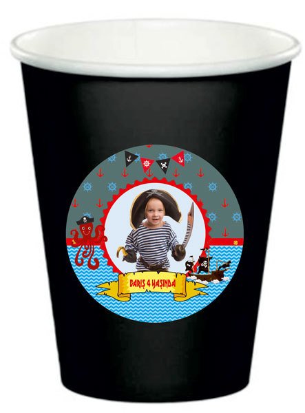 Korsan Temalı Kişiye Özel Bardak 6 Adet