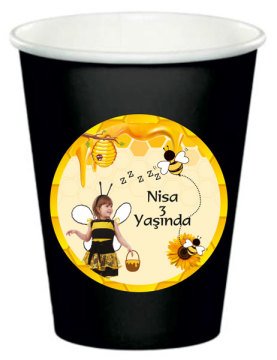 Arı Temalı Kişiye Özel Bardak 6 Adet