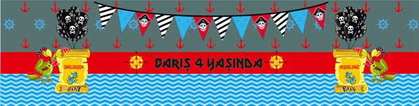 Korsan Temalı Kişiye Özel Peçete Sargısı 6 Adet